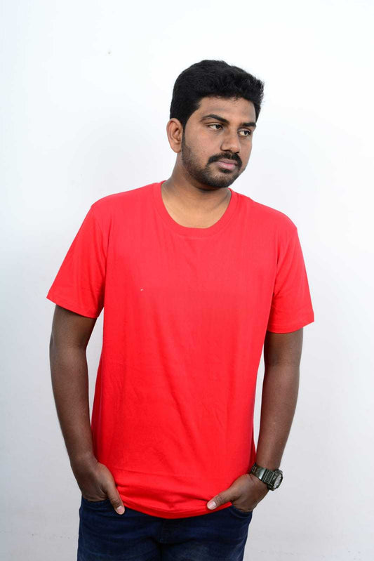 Amazing Comfort & Style with Unisex Red Bio-Washed Cotton T-Shirt