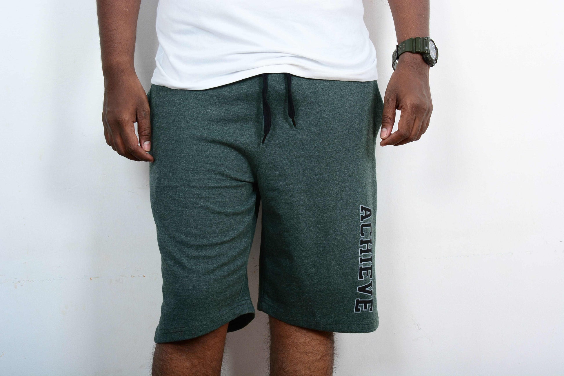 Men cotton shorts - Black -Grey